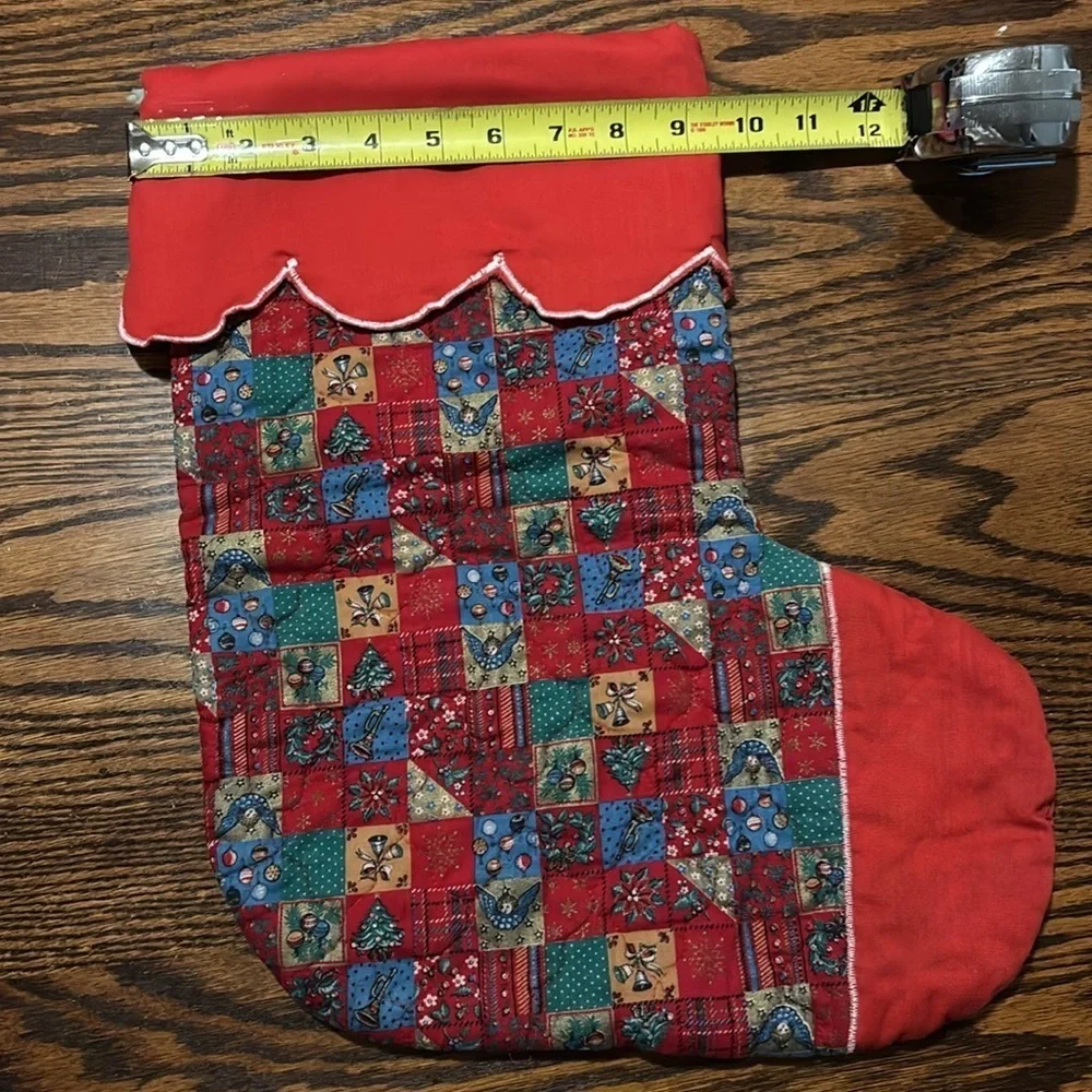 Christmas Stocking Vintage Quilted